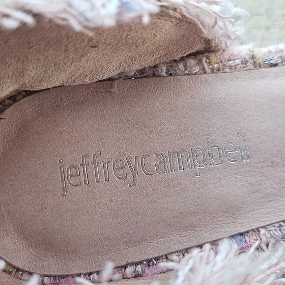 Jeffrey Campbell Women Sandal Shoe Block Heel Pumps in Pink Tweed Size 39 8.5US - Picture 11 of 12